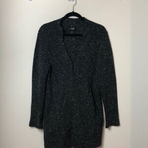 Eileen Fisher sweater jacket lambswool/ anchors rabbit